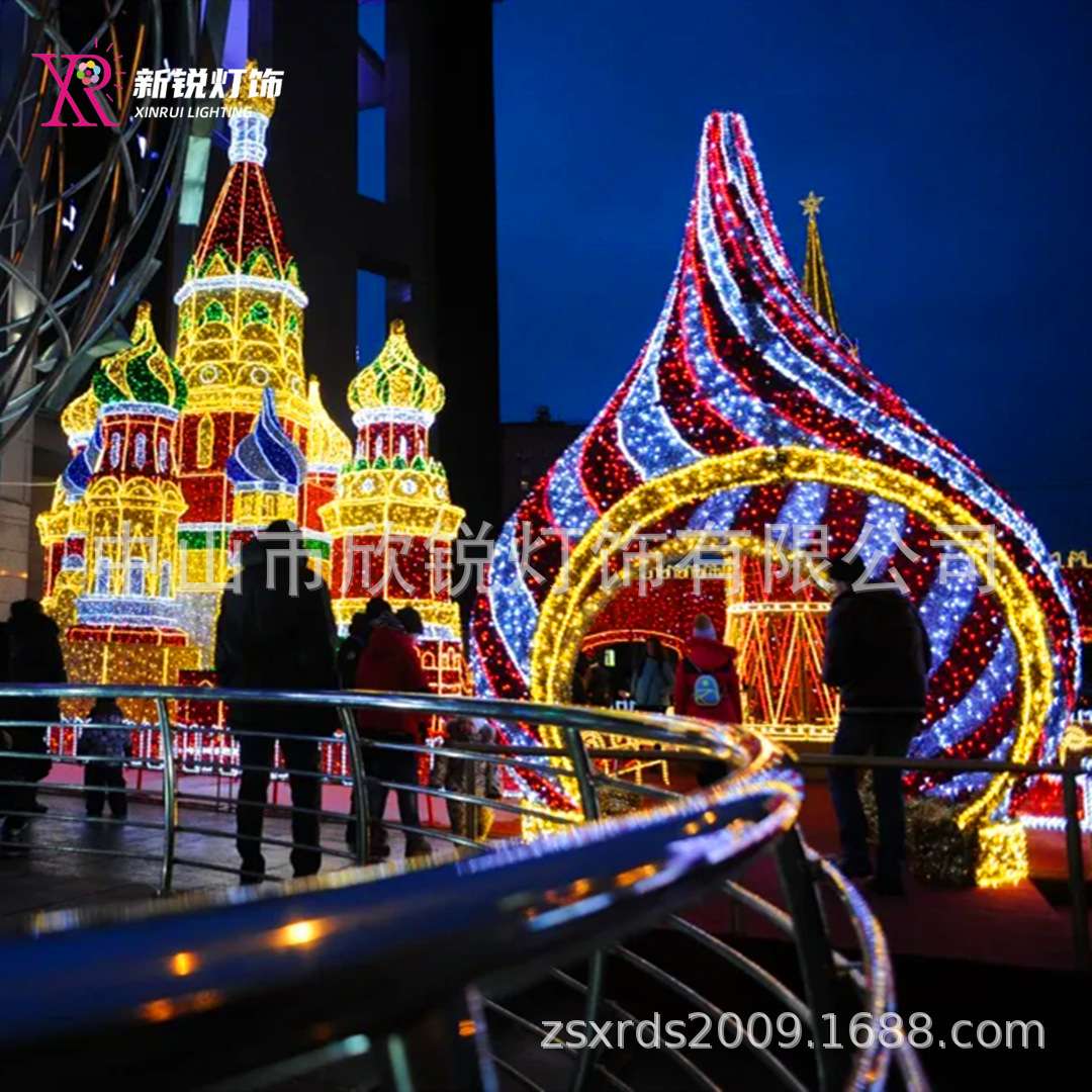 欧美户外造型灯发光城堡公园广场游乐园圣诞装饰门头夜景美陈灯