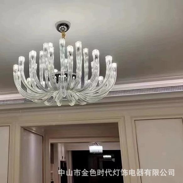 现代个性客厅灯创意艺术设计师简约卧室餐厅复式楼玻璃管轻奢吊灯