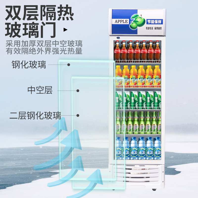 商用啤酒柜单双门保鲜冷藏饮料柜超市冷饮柜餐厅冰柜酒水展示柜