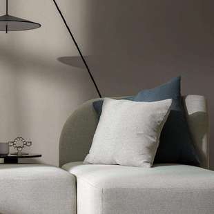 床北欧简约在方型护腰靠垫十二时布艺纯色沙发抱枕客厅单人慢自