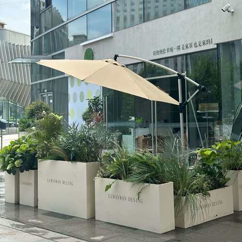 户外不锈钢花箱铁艺花槽阳台种植箱商业街市政围栏商业街组合花坛