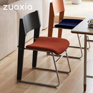 左下麦古餐椅家用靠背椅子中古设计师单椅咖啡厅洽谈椅轻奢化妆椅