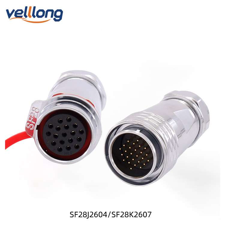 SF28线对线防水航空插头3/4/7/10/12/16/18/20/24/26芯工业连接器