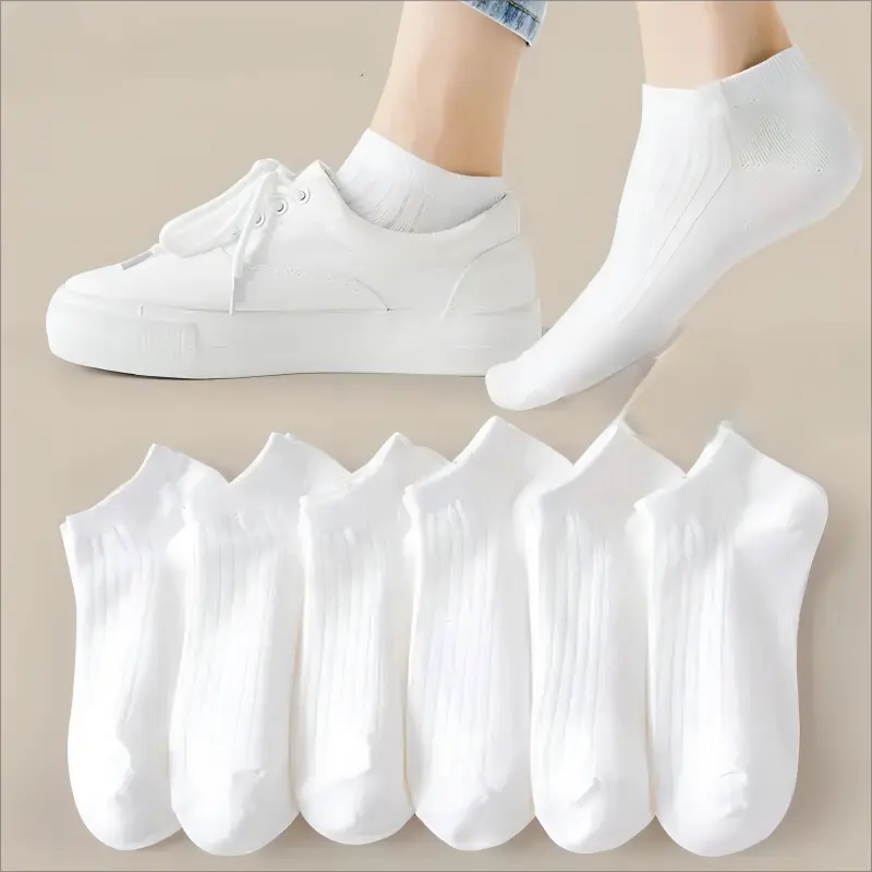 【下单立减50】十双女春秋季防臭白袜布标船袜短袜女低帮隐形袜QC