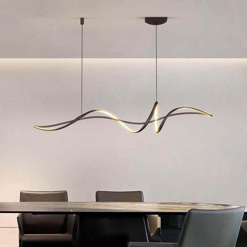 餐厅吊灯个性现代简约创意设计师长线条饭厅灯吧台意式极简餐桌灯,家装灯饰光源,智能吊灯,淘宝优惠券,粉丝福利购,淘宝优惠卷