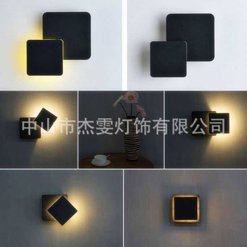 北欧创意客厅餐厅卧室床头灯旋转月亮壁灯墙灯壁挂式led灯家用