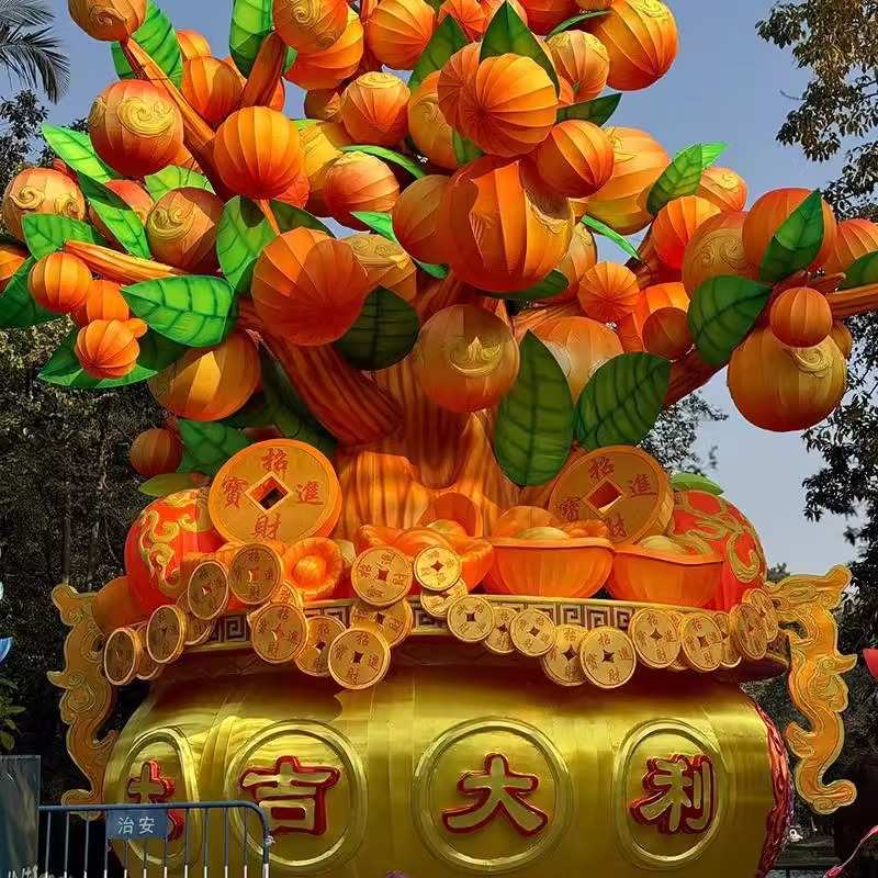 2026年元宵节摇钱树聚宝盆花灯大型新年节日灯会造景春节彩灯灯展