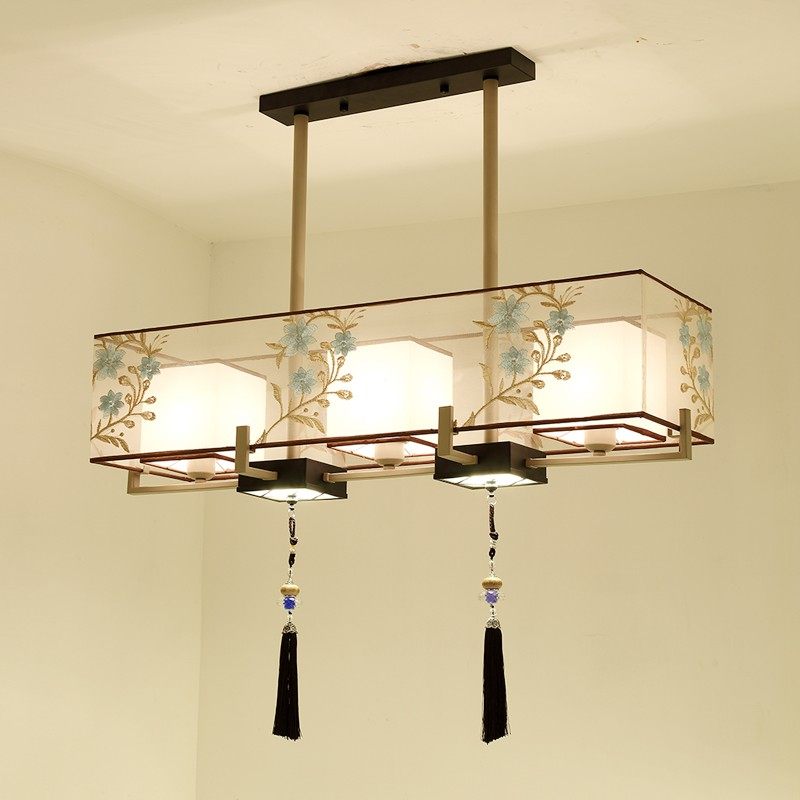 新中式餐厅吊灯中国风复古禅意吧台书房饭厅餐桌茶室茶楼LED灯具