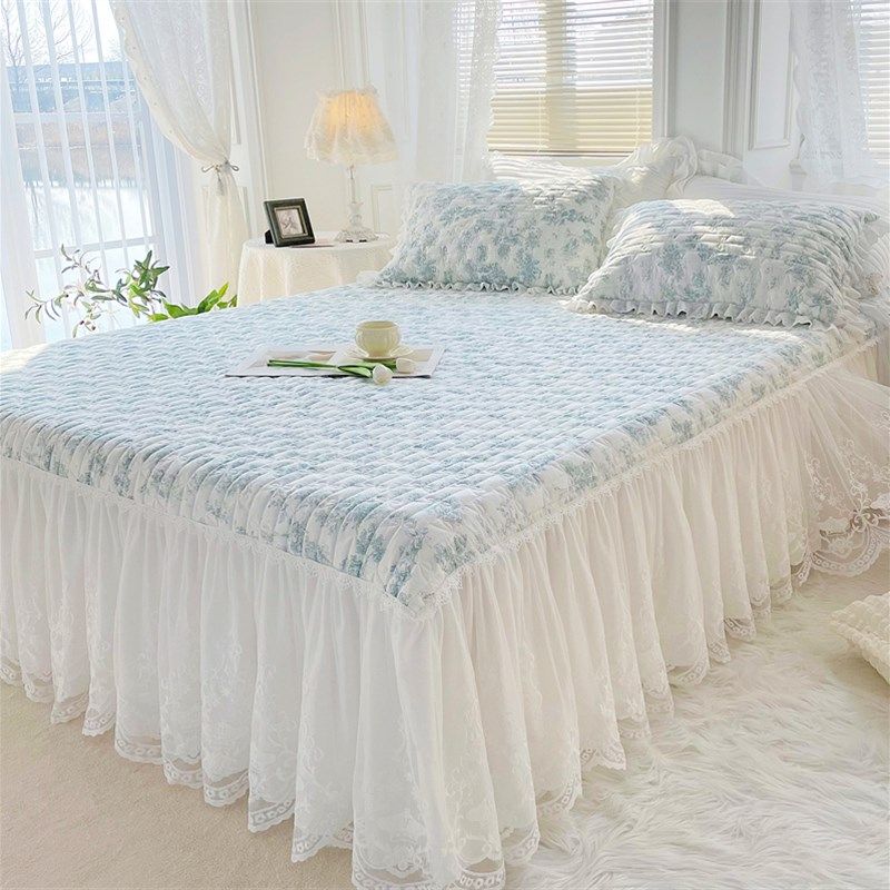 2023新款公主风全棉蕾丝床裙单件四季通用法式纯棉床单带裙边床罩,床上用品,床裙,淘宝优惠券,粉丝福利购,淘宝优惠卷