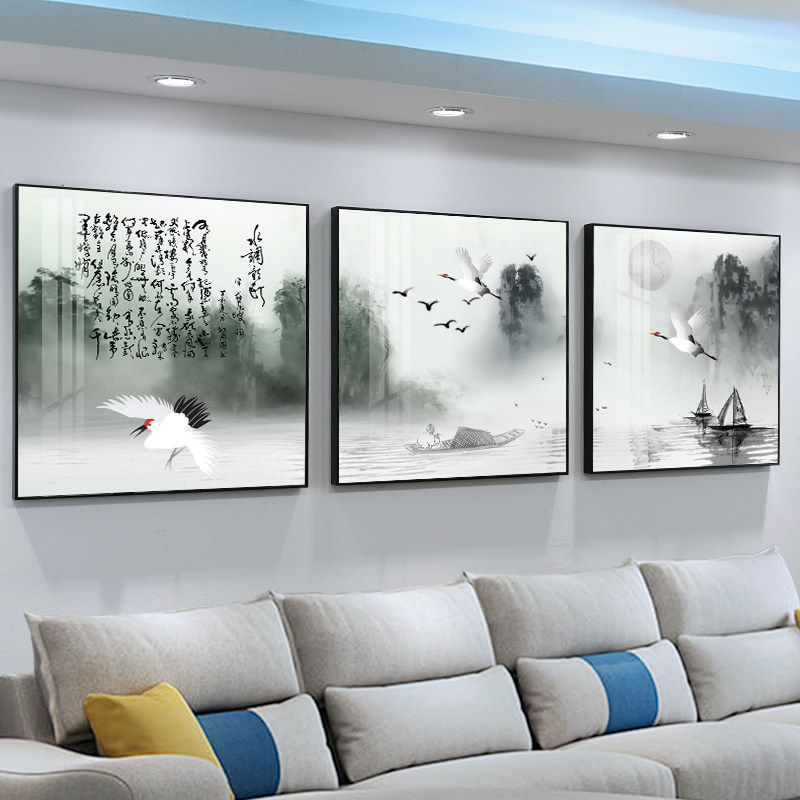 客厅装饰画现代简约壁画三联挂画沙发背景墙床头画招财九鱼图墙画,家居饰品,现代装饰画,淘宝优惠券,粉丝福利购,淘宝优惠卷