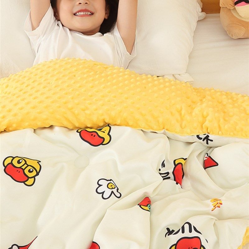小黄鸭儿童豆豆被可机洗冬季保暖安抚棉被宝宝幼儿园专用午睡毛毯,床上用品,化纤被,淘宝优惠券,粉丝福利购,淘宝优惠卷