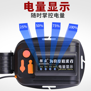 四核P100强光头灯充电超亮Led头戴式 照明手电筒疝气户外远射矿灯
