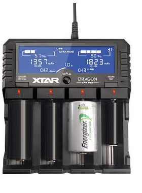 XTAR/爱克斯达VP4Plus4槽液晶镍氢/锂离子电池充电器可充电充电机