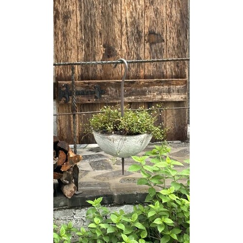 Iron umbrella hook pot wall mounted relief wall hanging