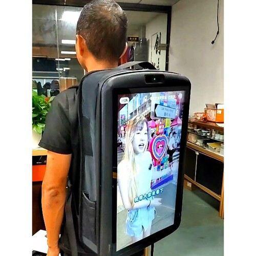 广告机背包21.5寸显示屏手机直播投屏LCD液晶屏背包移动广告机