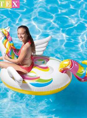 INTEX57561 小独角兽充气坐骑 水上浮排 休闲娱乐浮排pvc材料