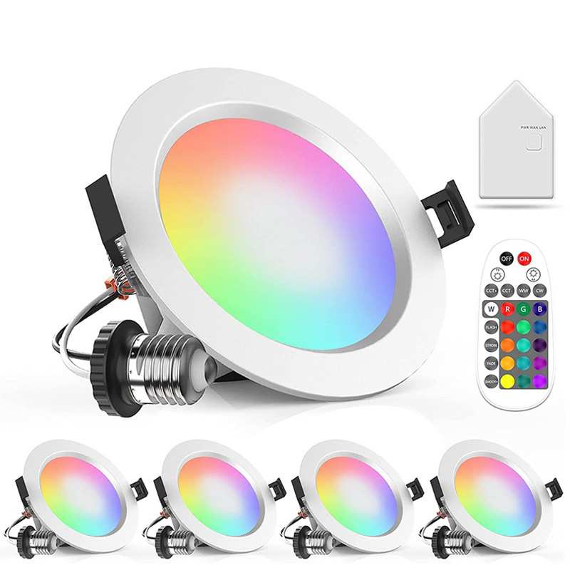 WiFi智能15W圆形贴片防眩光灯220V E26嵌入式智能led筒灯