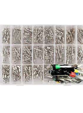 跨境340PCS盒装铜公母接插件汽车连接器插针压接端子1-3.5mm