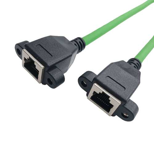 RJ45网线延长螺丝孔 可固定超六类直头网络延长线防水连接器插头