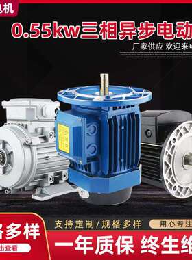 厂家直发YS0.55kw三相异步电动机全铜铝壳电机ABB款电机电动机