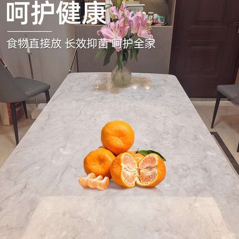 整卷软玻璃防爆加厚pvc岩板大理石厨房灶台防烫防晒透明桌布橱柜
