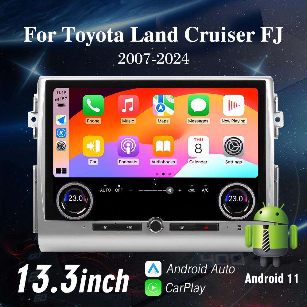 适用2007-24酷路泽FJ安卓13.3寸智能视频播放器中控屏carplay导航