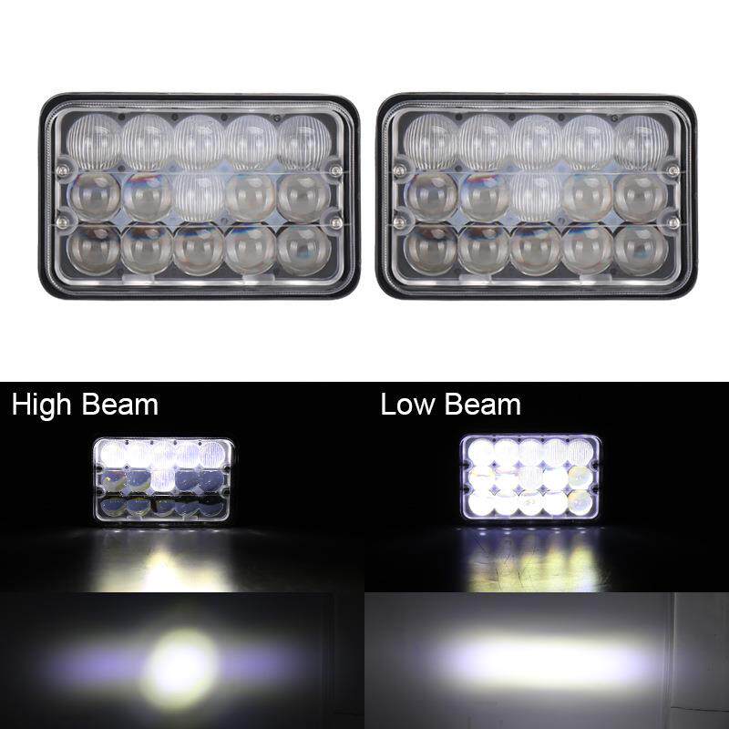 汽车改装4D透镜5寸LED方灯适用卡车皮卡改装46X前大灯辅助照明灯