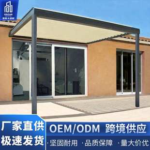 古建长廊防腐木小院古建门楼翻转百叶凉亭庭院露天铝合金凉亭室外