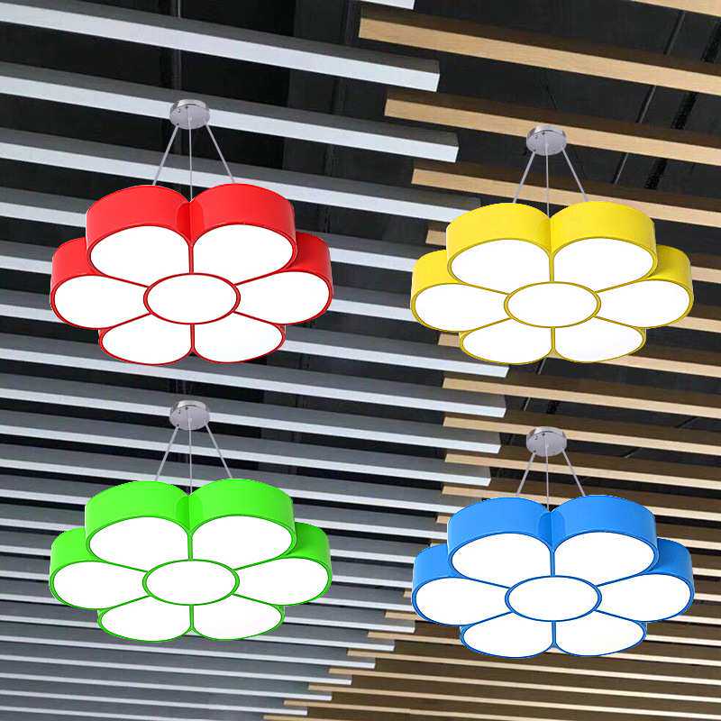 五叶花儿童房灯led吸顶灯男孩个性女孩卧室灯幼儿园教室灯具调光