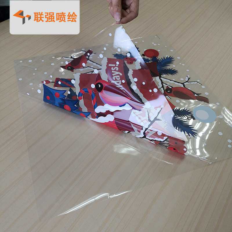 深圳大型喷画厂家供应超透膜彩白彩双面喷绘 橱窗贴超透贴喷绘