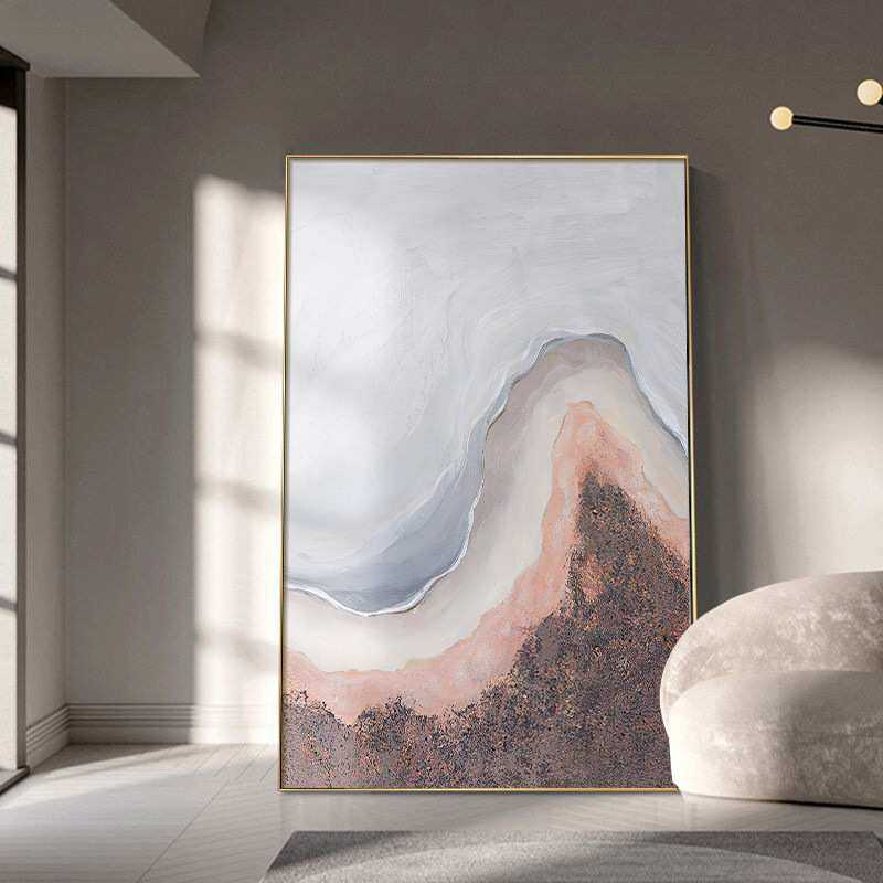 粉色系抽象海浪玄关艺术画样板间壁画落地画客厅沙发背景墙装饰画,3C数码配件,摄像机配件,淘宝优惠券,粉丝福利购,淘宝优惠卷