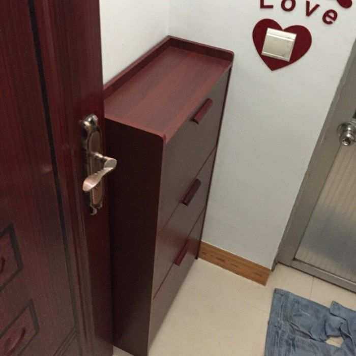 简约现代超薄翻斗鞋柜17cm门厅柜玄关储物防尘红实木色鞋架易组装,3C数码配件,摄像机配件,淘宝优惠券,粉丝福利购,淘宝优惠卷