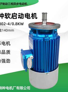 南京特种软启动电机 YDE802-4 /0.8KW天车起重机5吨葫芦跑车电机