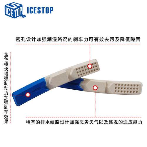 山地车V刹圈刹车皮台制ICESTOP销欧配方全天候竞赛用强杀力替换皮