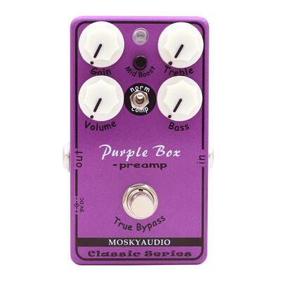 MOSKYAUDIO Purple Box 吉他效果器 过载 前级 推子 压缩