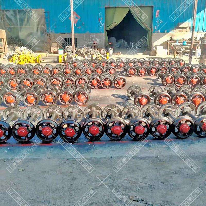 300mm矿车轮子固定式平板车轮铸钢矿车轮对3吨承重单边双边轨道轮