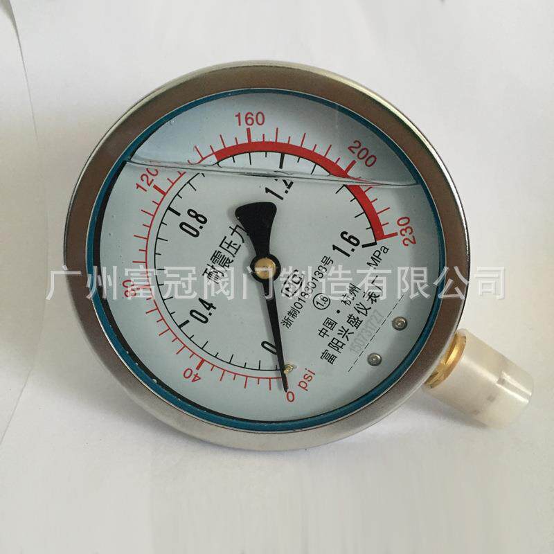 富阳兴盛耐震压力表YN100防震水压油压气压液压1.6/2.5/25/40mpa