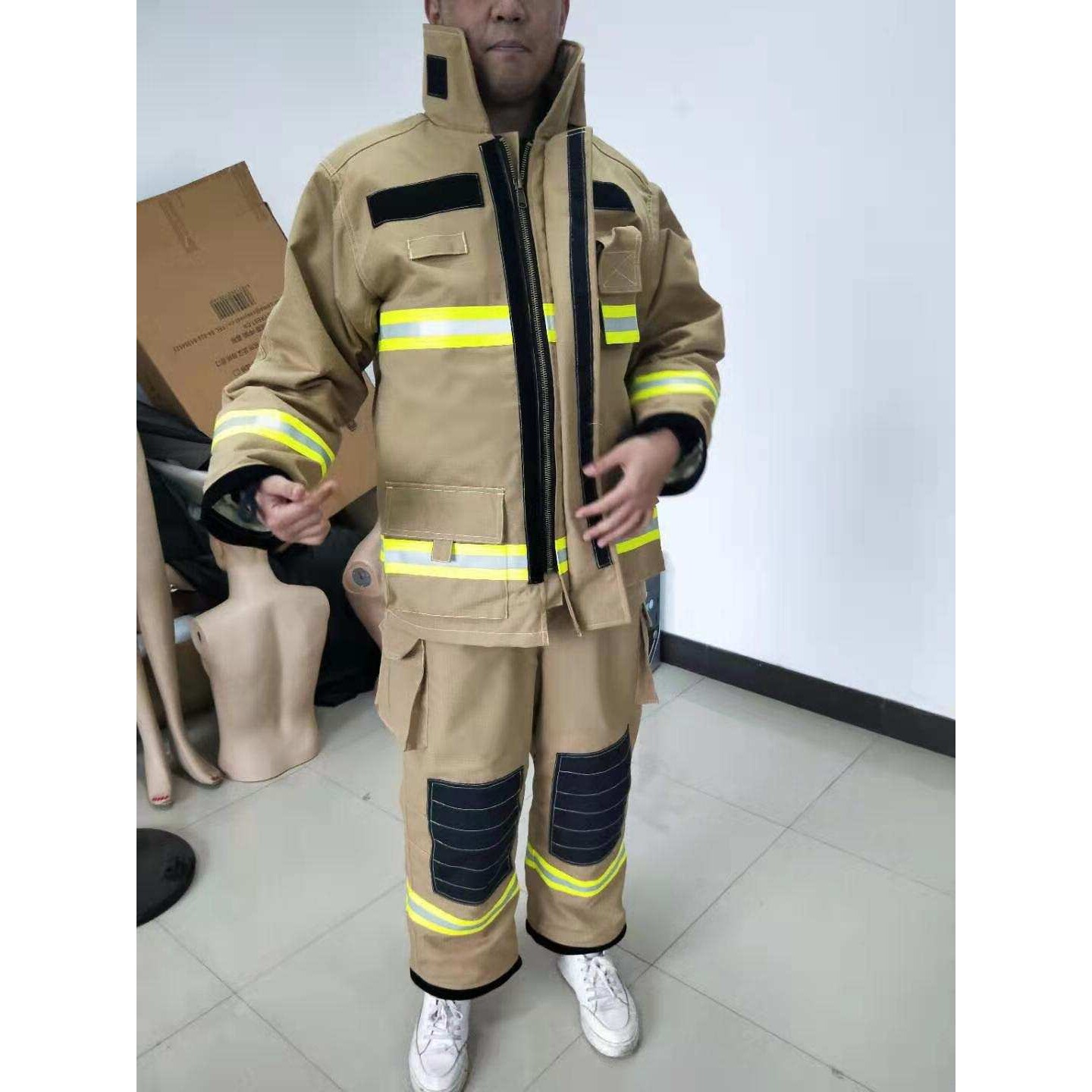东安牌 卡其色 灭火战斗服 出口版灭火防护服
