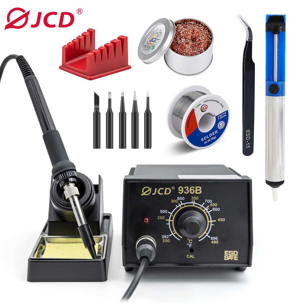 JCD 936B可调温电烙铁65W 大功率恒温焊台手机维修洛铁焊台套装