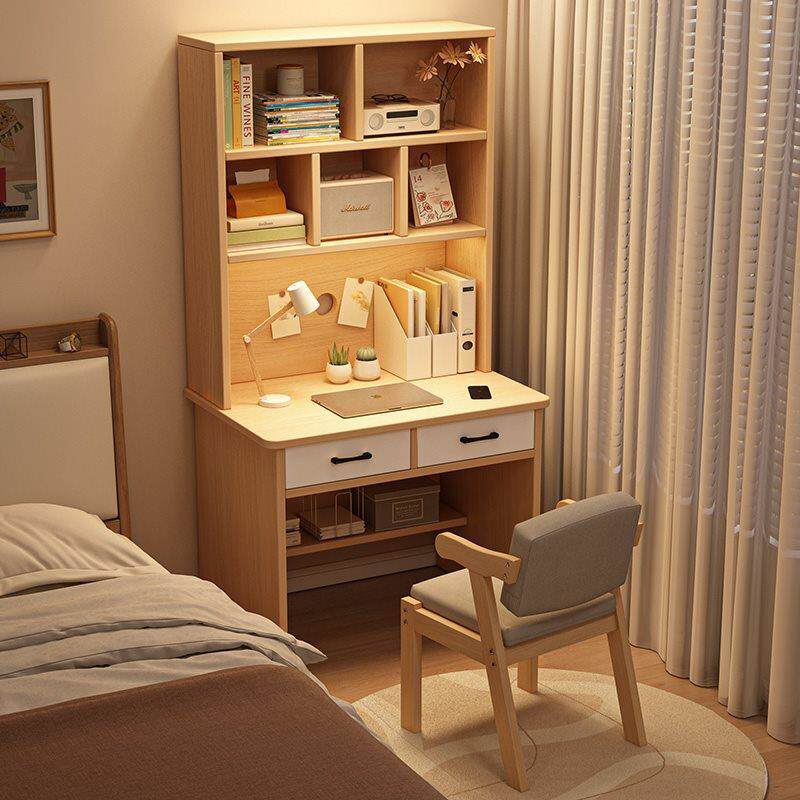 书桌书架一体桌台式电脑桌小型学生卧室家用窄学习桌小户型写