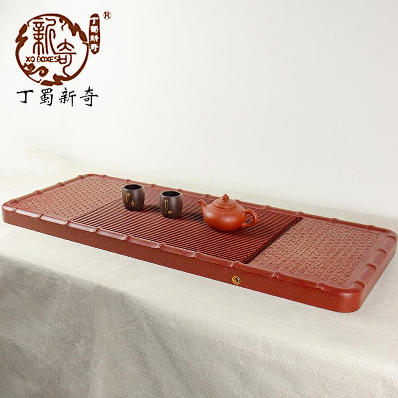 竹席纹电木茶盘红竹节边胶木家用长方形高档厂家供应