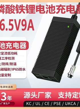 36.5V9A充电器UKCA CE 3C PSE UL KC认证10串LifePO4电池充电器