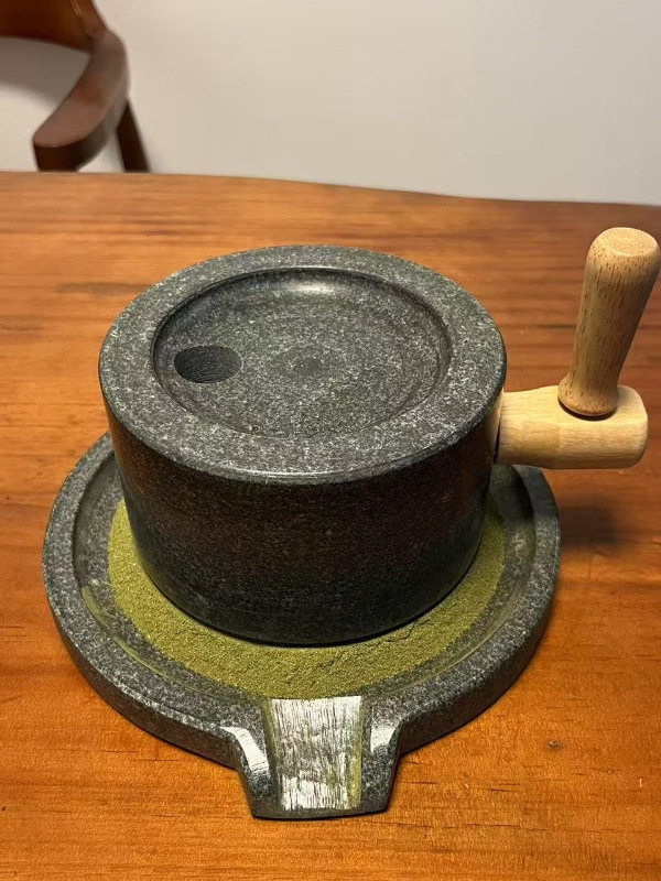 宋代点茶抹茶小石磨幼儿园早教家用手工教学青石小石磨盘茶室摆件