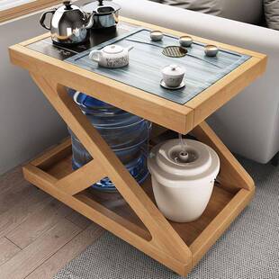 全实木沙发边柜可移动小茶车角几茶几阳台喝茶茶桌小型一体茶台无