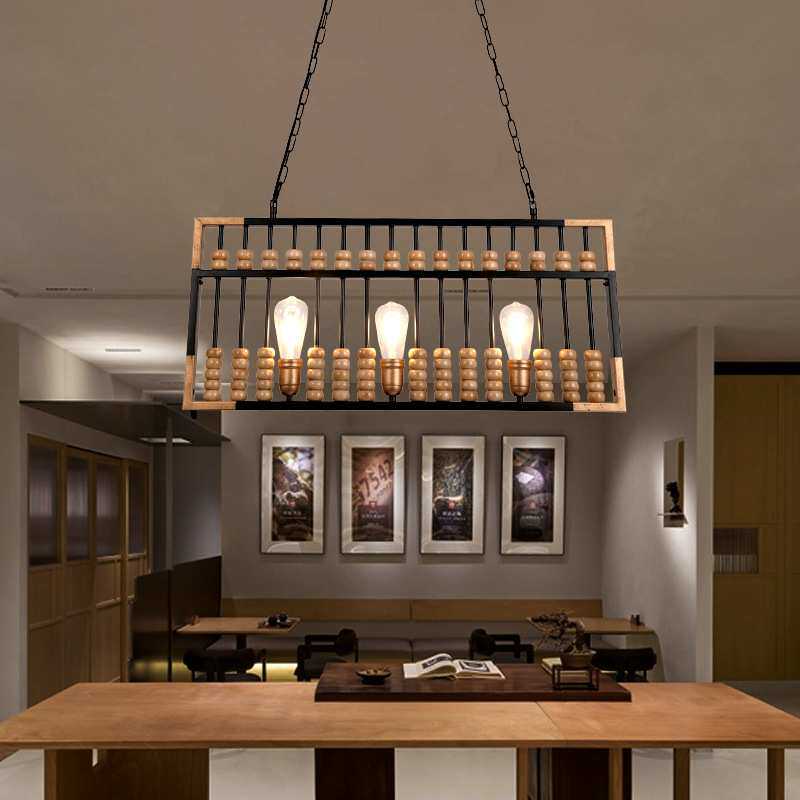 复古怀旧算盘吊灯个性餐厅咖啡店酒吧收银台茶室工业风艺术吊灯