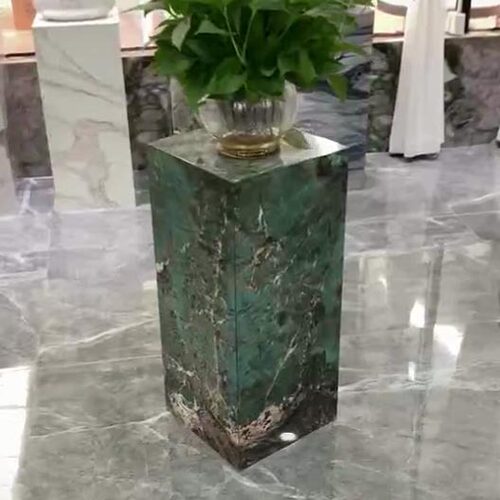 大理石人造石岩板花架摆件置物架艺术装饰品展示台底座定.制