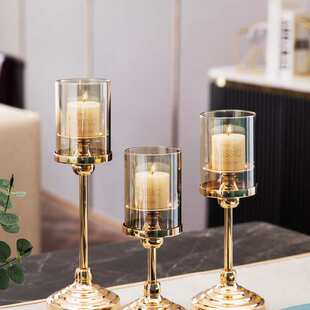 烛台摆件轻奢高档餐桌餐边柜家居软装饰品现代客厅酒柜法式高级感