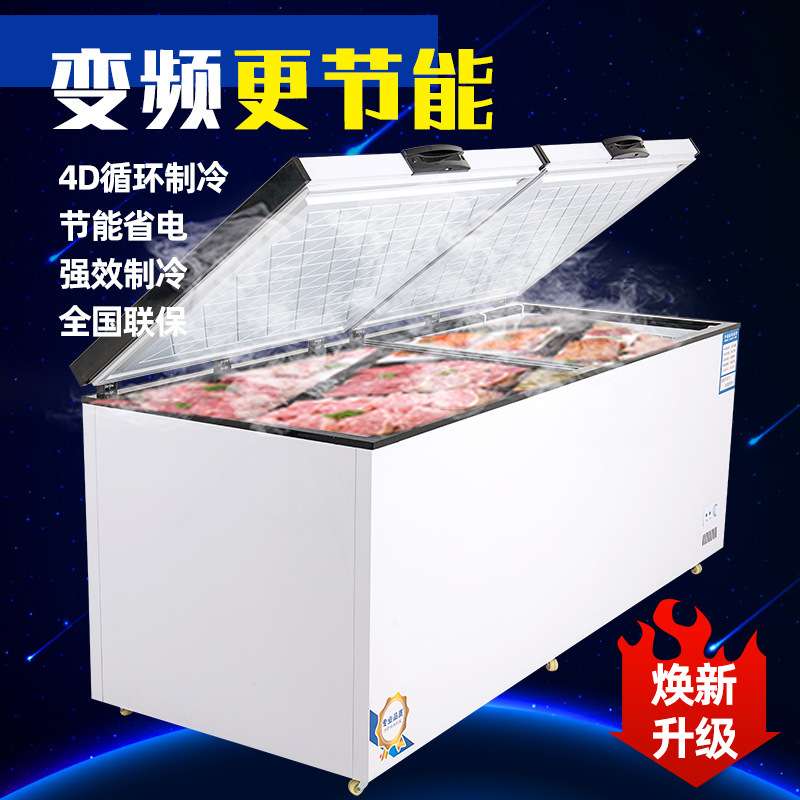 圣凯冰箱冰柜商用冷冻柜大容量节能卧式冷藏保鲜冷冻单双温展示柜