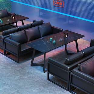工业风酒吧卡座沙发咖啡店西餐厅音乐餐吧清吧休闲休息区桌椅组合
