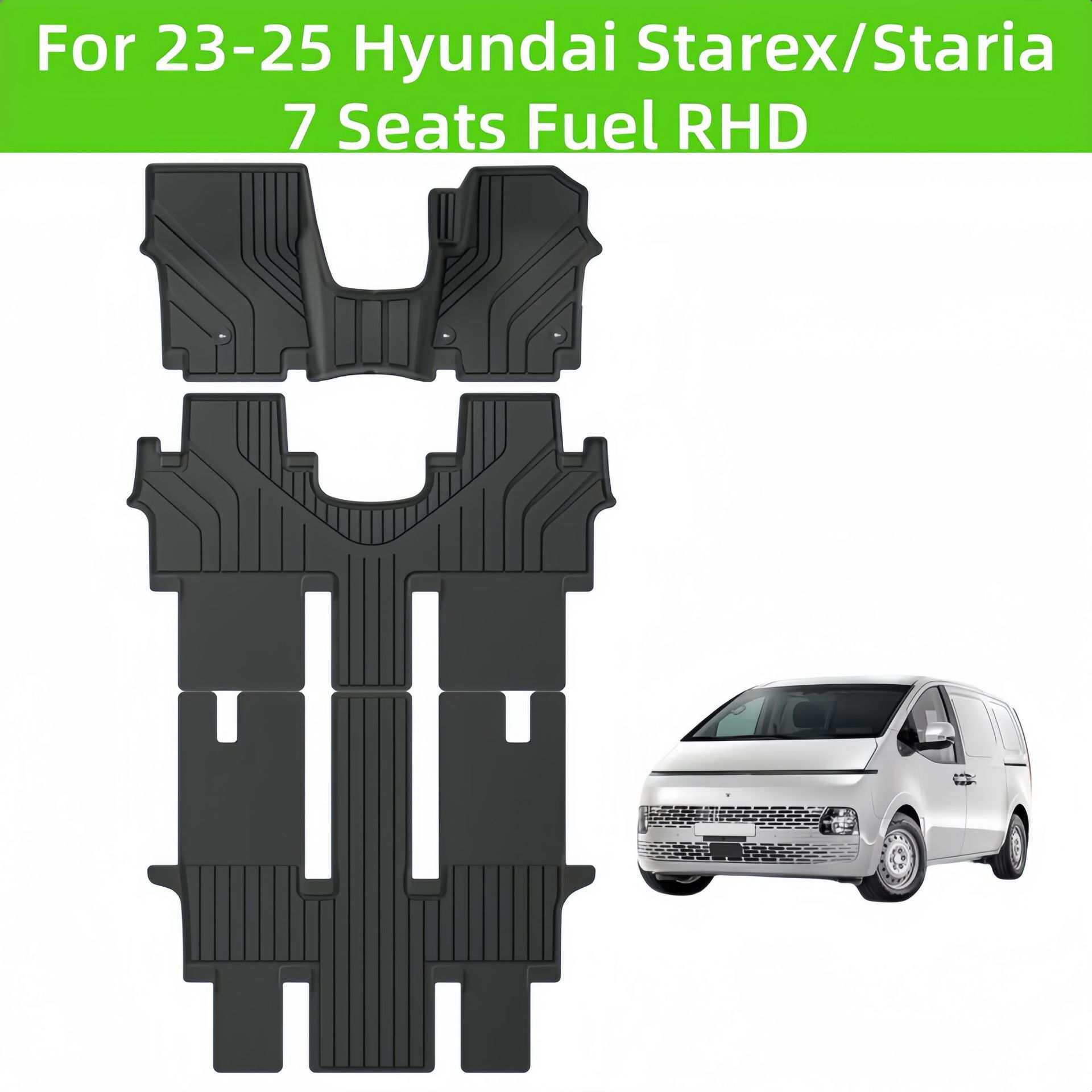For 23-25 Hyunda Starex/Staria Fuel RHD TPE 3D Car Floor Mat
